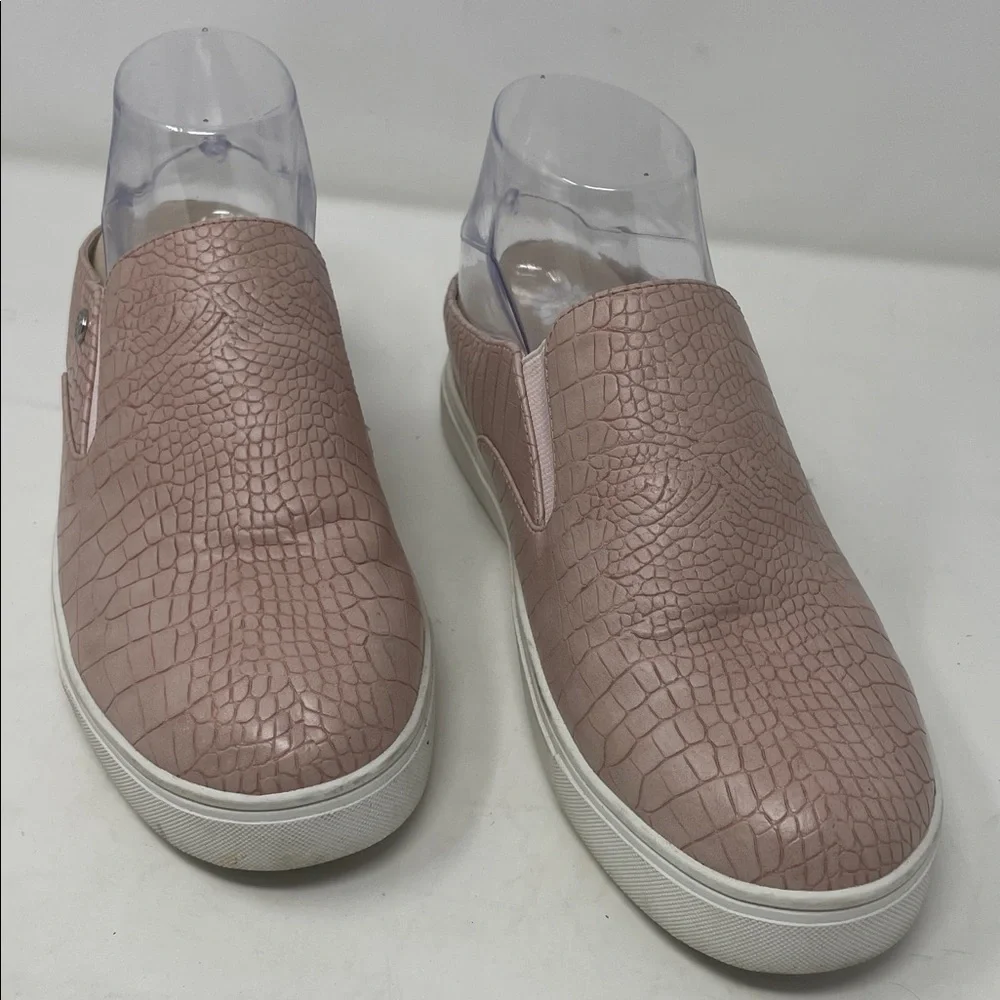 Yellow Box Pink Faux Croc-Embossed Slip-On Sneakers Size 9 Excellent Condition